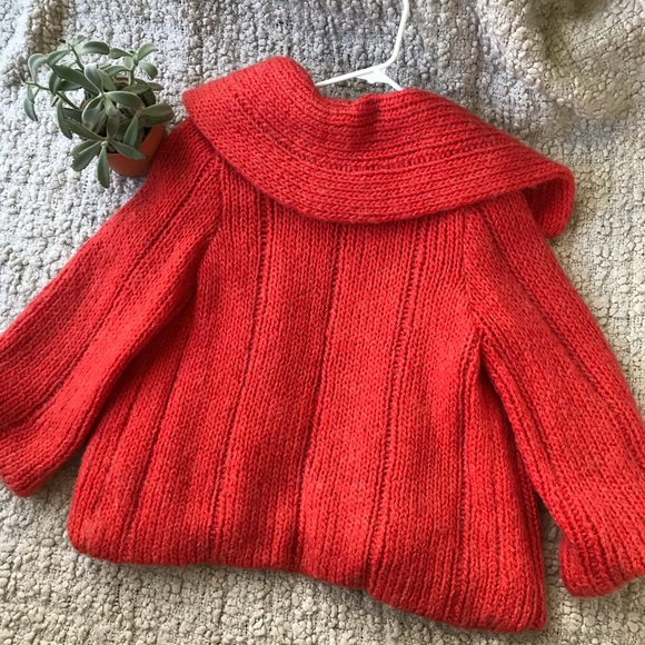 VINTAGE 1960s ORANGE KNIT COAT - size M/L - Picture 7 of 7